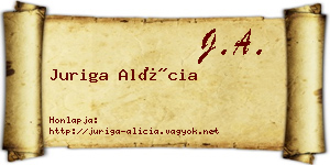 Juriga Alícia névjegykártya